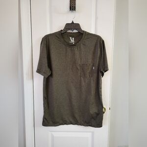 Vuori Men's Tradewind Performance SS Tee Evergreen Heather Dark Green Size Large